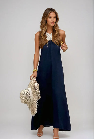 Nicole | Stylish Crossover Neckline Dress